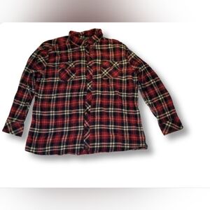 Karl Kani Red and Blue Plaid Casual Button Down Shirt